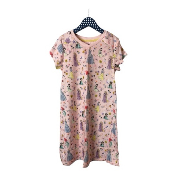 Disney Princess Pink Floral Short-Sleeved Nightgown Pajamas, Size 9-10 New - Picture 1 of 6